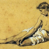 ציור של גבר במגבת