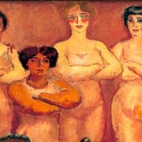 נשים עומדים בציור