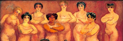 נשים עומדים בציור