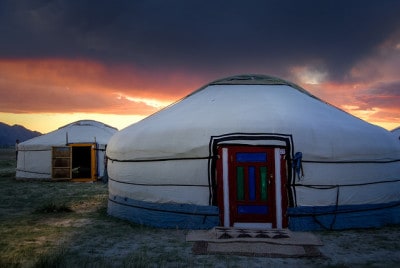 מחנה אוהלים במונגוליה