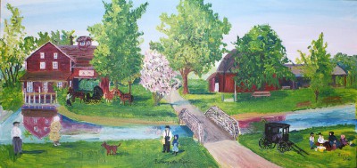 ציור של אמה שרוק, מהקהילה המנוניטית באינדיאנה
