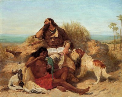 "רובינזון קרוזו ומשרתו ששת", ציור מאת ג'ון צ'רלס דולמן