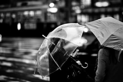 הירושימה, רחוב, גשם, מטריות
