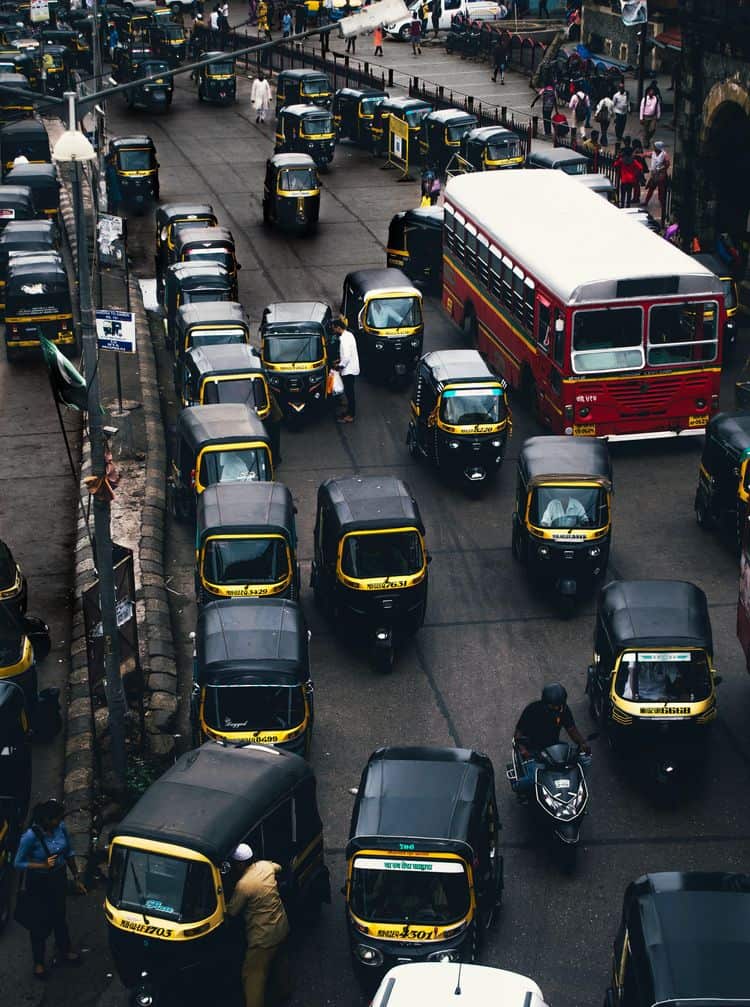 מומבאי, תנועה, כאוס, רחוב, מוניות