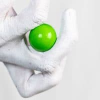 כדור גומי, ירוק, אצבעות, יד