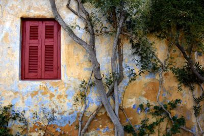 בית, עץ, חלון, אתונה, יוון