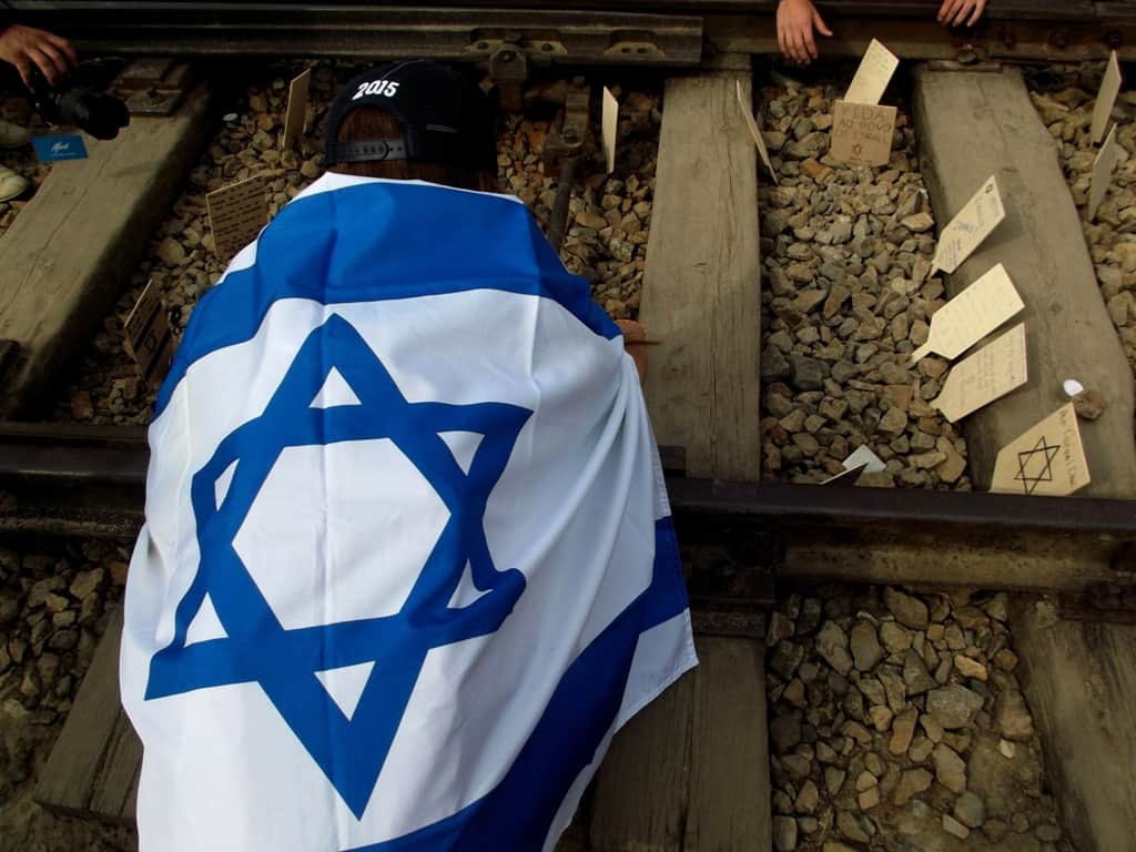 מצעד החיים, דגל ישראל, אושוויץ