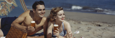 חוף הים, בירה, זוג, שנות החמישים